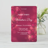 Invitation Red Hearts Valentine's Day Night Party (Debout devant)