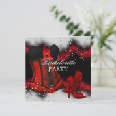 Invitation Red Heather dentelle Corset Bachelorette Party 3 (Debout devant)