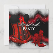 Invitation Red Heather dentelle Corset Bachelorette Party 3 (Devant)