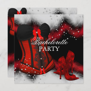 Invitation Red Heather dentelle Corset Bachelorette Party 3