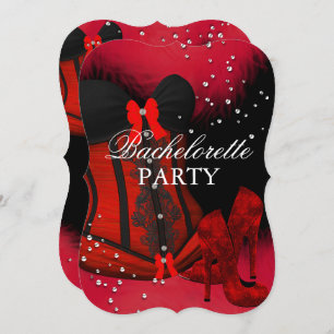 Invitation Red Heather dentelle dentelle Corset Bachelorette