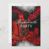 Invitation Red Heather dentelle dentelle Corset Bachelorette  (Devant)