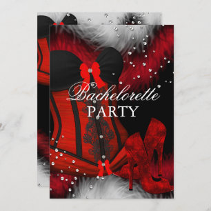 Invitation Red Heather dentelle dentelle Corset Bachelorette 