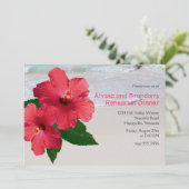 Invitation Red Hibiscus Beach Déjeuner de répétition (Debout devant)