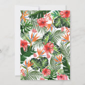 Invitation Red Hibiscus Palm Feuille Baby shower tropical (Dos)