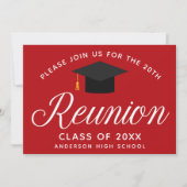 Invitation Red High School Reunion Custom Party (Devant)