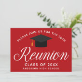 Invitation Red High School Reunion Custom Party (Debout devant)