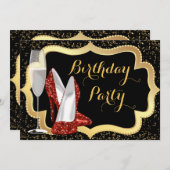Invitation Red High talon Chaussure fête d'anniversaire (Devant / Derrière)