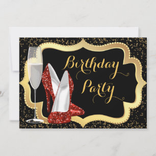 Invitation Red High talon Chaussure fête d'anniversaire
