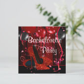 Invitation Red High talon Chaussures Red Bachelorette Party (Debout devant)