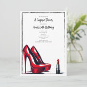 Invitation Red High Talons & Lingerie Lingerie Douche Anniver (Debout devant)