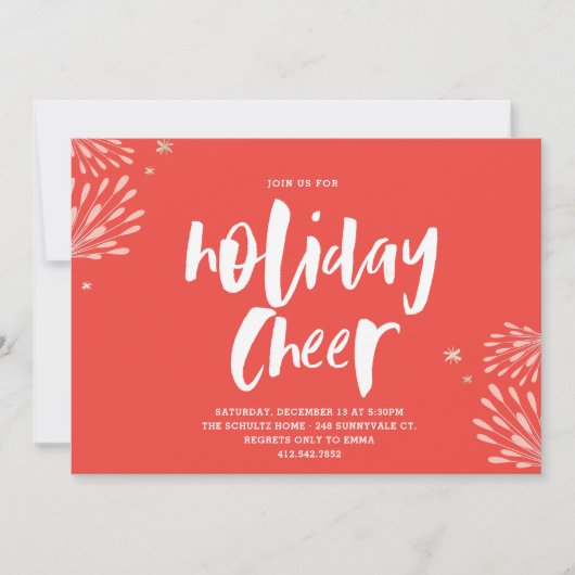 Invitation Red Holiday Cheer Party (Devant)