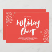 Invitation Red Holiday Cheer Party (Devant / Derrière)