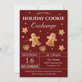 Invitation Red Holiday Christmas Cookie Exchange Party (Devant)