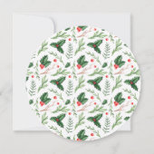 Invitation Red Holly Feuille Noël Famille de photos Vacances (Dos)