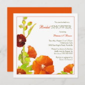 Invitation Red Hollyhocks Fête des mariées unique (Devant / Derrière)