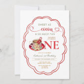 Invitation Red Hot Cocoa and Cookies 1st birthday  (Devant)