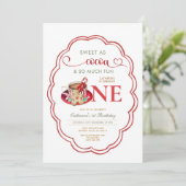 Invitation Red Hot Cocoa and Cookies 1st birthday  (Debout devant)