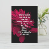 Invitation Red Hot Peony On Black Floral Party (Debout devant)