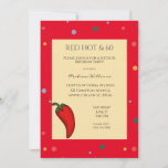 Invitation Red Hot Pepper 60th Birthday Party<br><div class="desc">Funny Red Hot et 60 invitation de fête d'anniversaire. Célébrez cet anniversaire marquant avec cette drôle d'invitation au poivre rouge. L'âge peut être changé,  Customisez avec vos informations personnelles.</div>