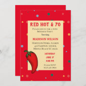 Invitation Red Hot Pepper 70th Birthday Party (Devant / Derrière)