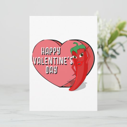 Invitation Red Hot Pepper Diva Valentines (Debout devant)