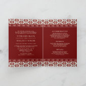 Invitation Red Ikat All in One Anand Karaj Sikh Mariage (Intérieur)
