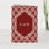 Invitation Red Ikat All in One Anand Karaj Sikh Mariage (Dos)