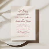 Invitation Red Illustrated Swans Whimsical Wedding