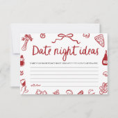 Invitation Red Italian Date nuit idées Fête des mariées Jeu (Devant)