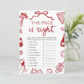 Invitation Red Italian Le prix est la bonne Fête des mariées  (Debout devant)