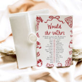 Invitation Red Italian Would She Rather Baby Shower Game