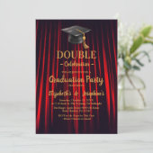 Invitation Red joint Celebration Graduation Party 2 photos (Debout devant)