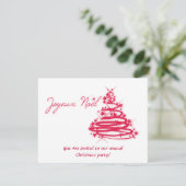 Invitation Red Joyeux Noël avec sapin de Noël (Debout devant)