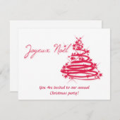 Invitation Red Joyeux Noël avec sapin de Noël (Devant / Derrière)