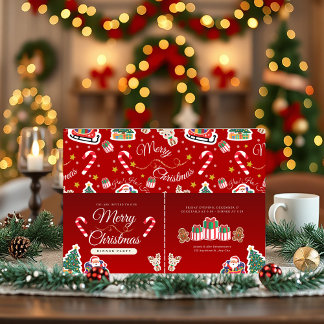 Invitation Red Joyeux Noël HO ! HO ! HO ! HO ! ! Paysage