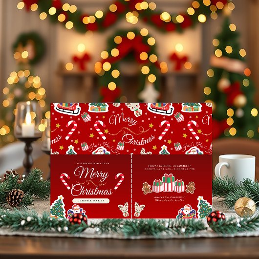 Invitation Red Joyeux Noël HO ! HO ! HO ! HO ! ! Paysage