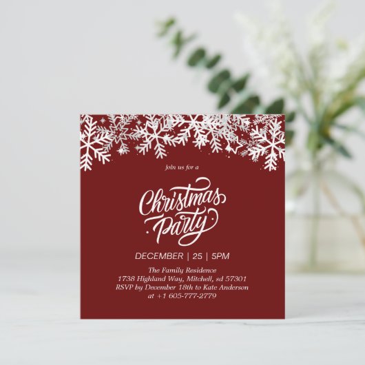 Invitation Red Joyeux Noël Party (Debout devant)