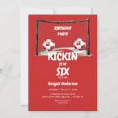 Invitation Red Kickin it Soccer Anniversaire (Devant)