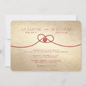 Invitation Red Knot Union Double Bonheur Mariage chinois (Devant)