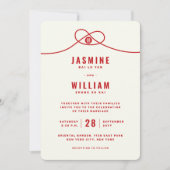 Invitation Red Knot Union Double Bonheur Mariage chinois (Devant)