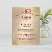 Invitation Red Knot Union Double Bonheur Mariage chinois (Debout devant)