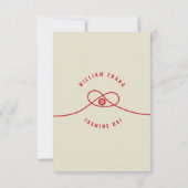 Invitation Red Knot Union Double Xi Réception de mariage chin (Dos)