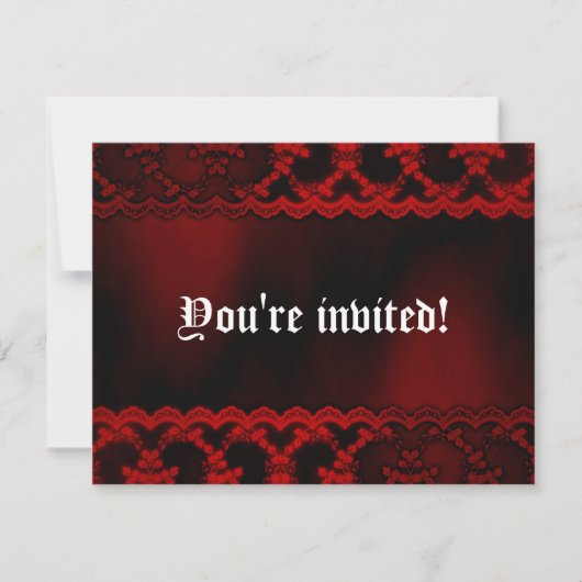 Invitation Red Lace Vampire Goth Wedding Invite (Devant)
