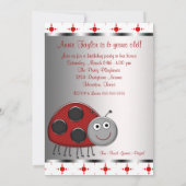 Invitation Red Ladybug Girls 6th Birthday Party (Dos)