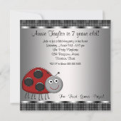 Invitation Red Ladybug Girls 7th Birthday Party (Dos)