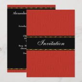 Invitation Red Lanterns Gold Black Anniversaire (Devant / Derrière)