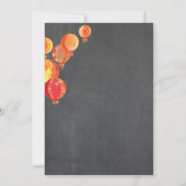 Invitation Red Lanterns Gris de fusain Fête des mariées (Dos)