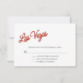 Invitation Red Las Vegas Sparkles Wedding RSVP (Devant)