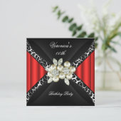 Invitation Red Leopard Pearl Diamond (Debout devant)